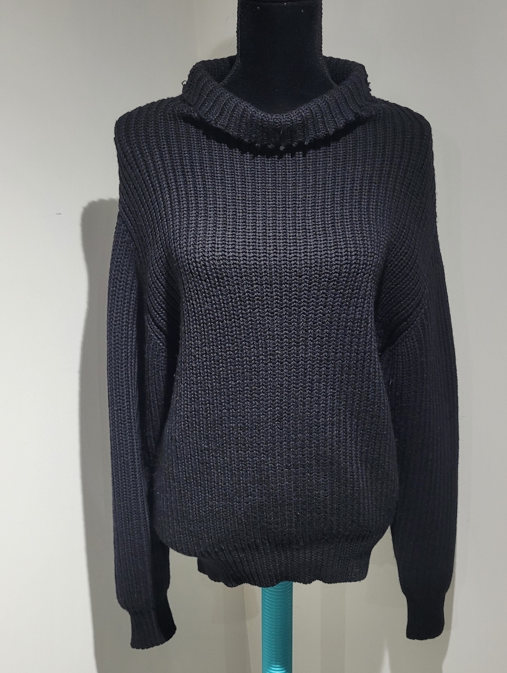 Wilfred Women's Montpellier Merino Wool Slouchy Knit Turtleneck Sweater XS Black